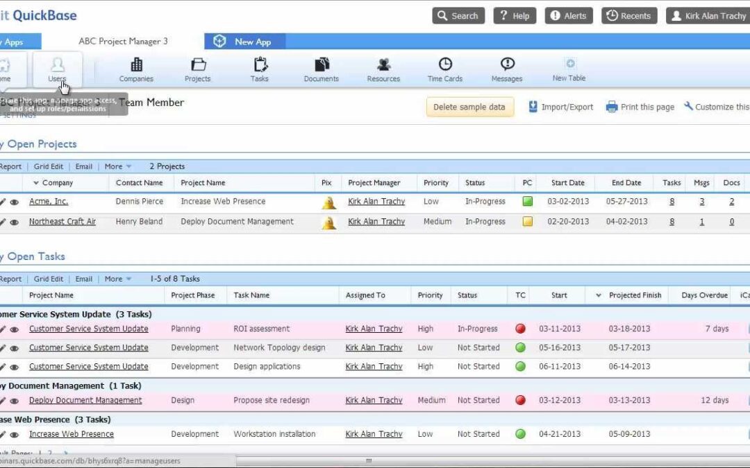 Quickbase New User Video 04: QuickBase Quick Tour