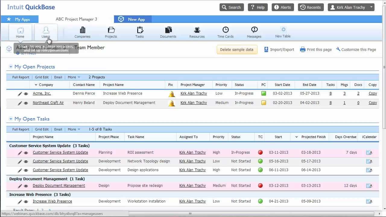 Quickbase New User Video 04: QuickBase Quick Tour